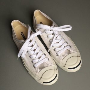 NEW Converse / Jack Purcell White Canvas Sneakers